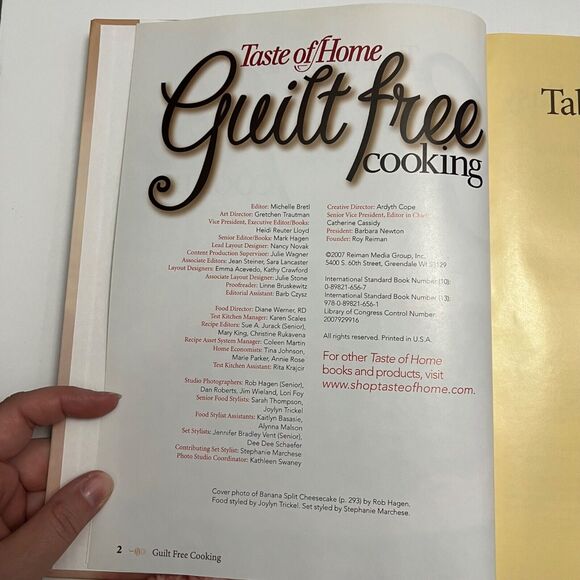 Cookbook Guilt Free Cooking from Taste of Home Hardcover - Picture 2 of 7